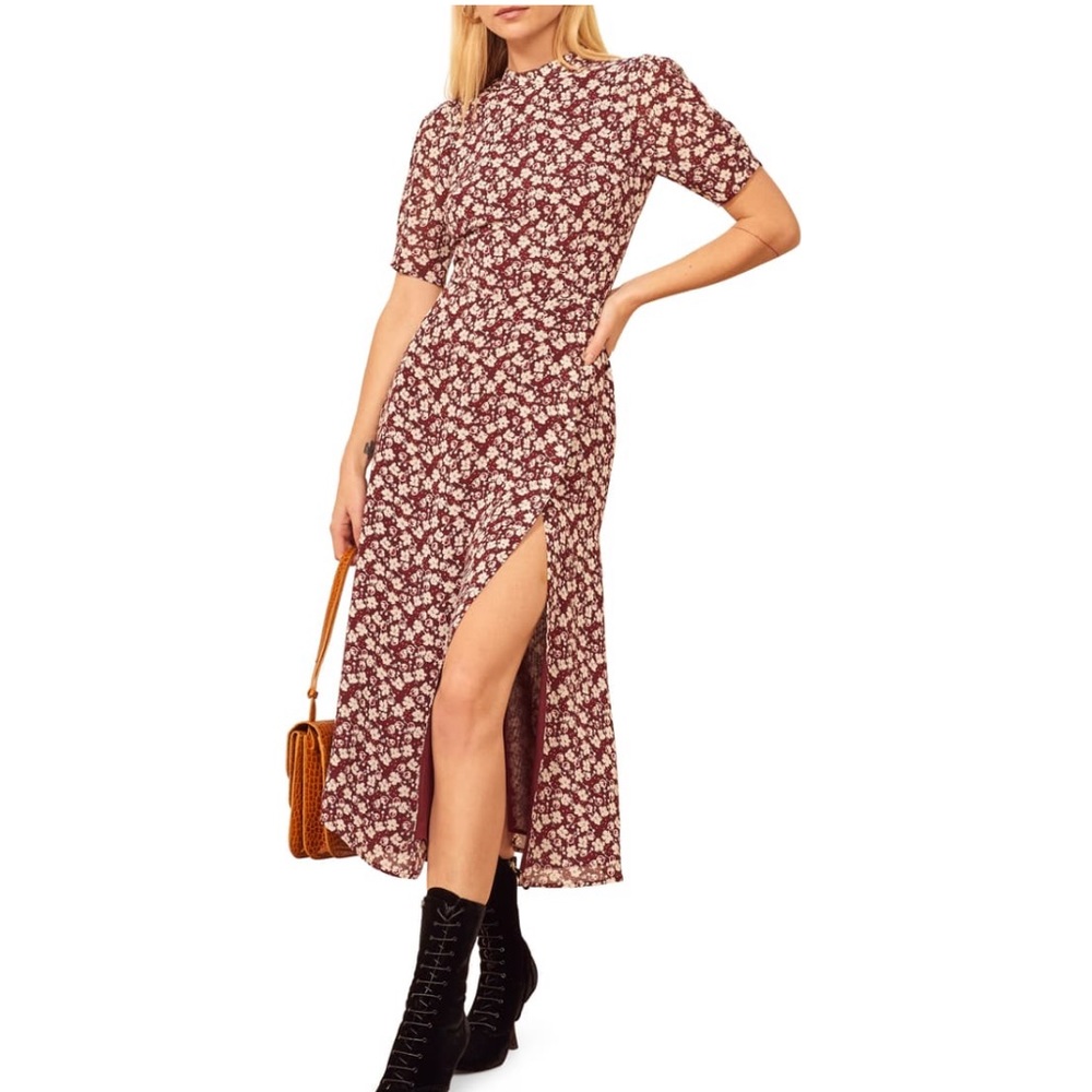 Reformation Gio Ditsy Floral Midi Dress Size 10